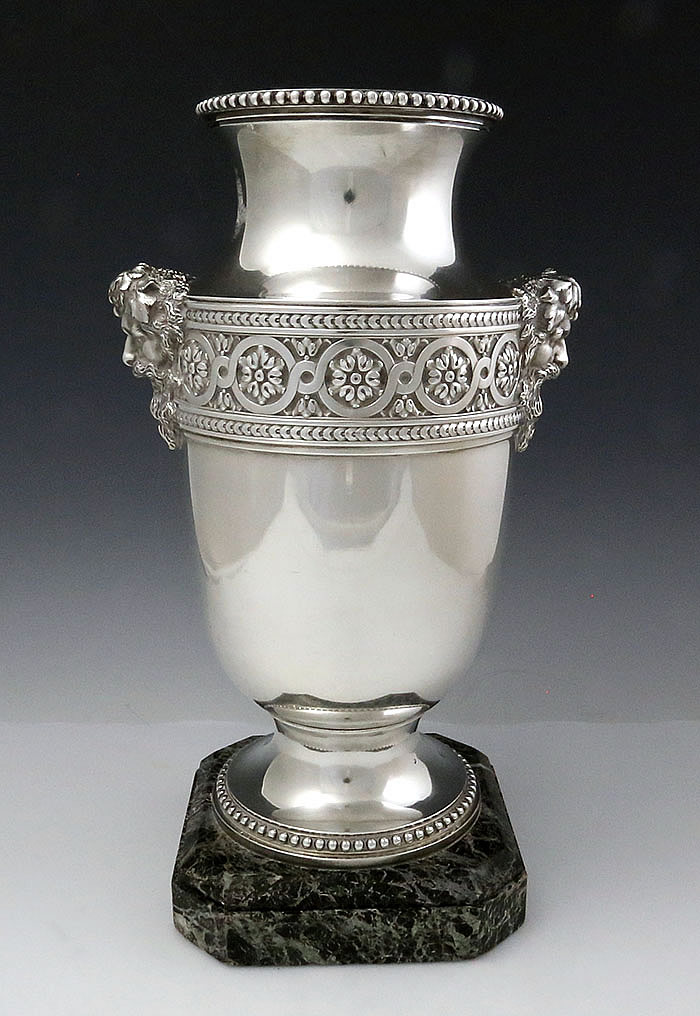 antique French silver vase